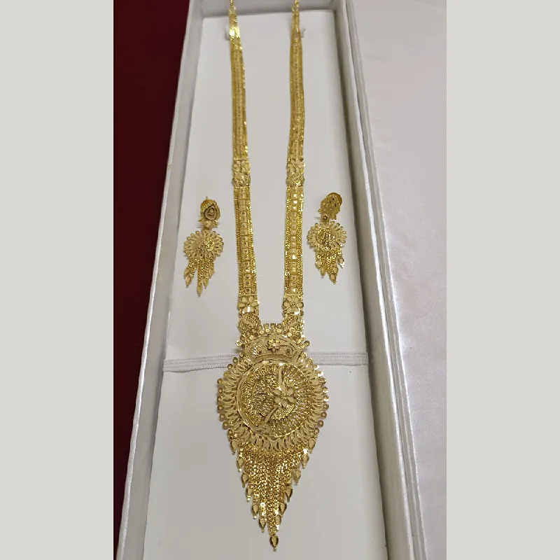 Gold Heart Necklace-Pari Art Jewellery Forming Long Necklace Set