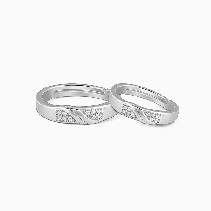 Turquoise Ring-Silver Always Together Couple Bands