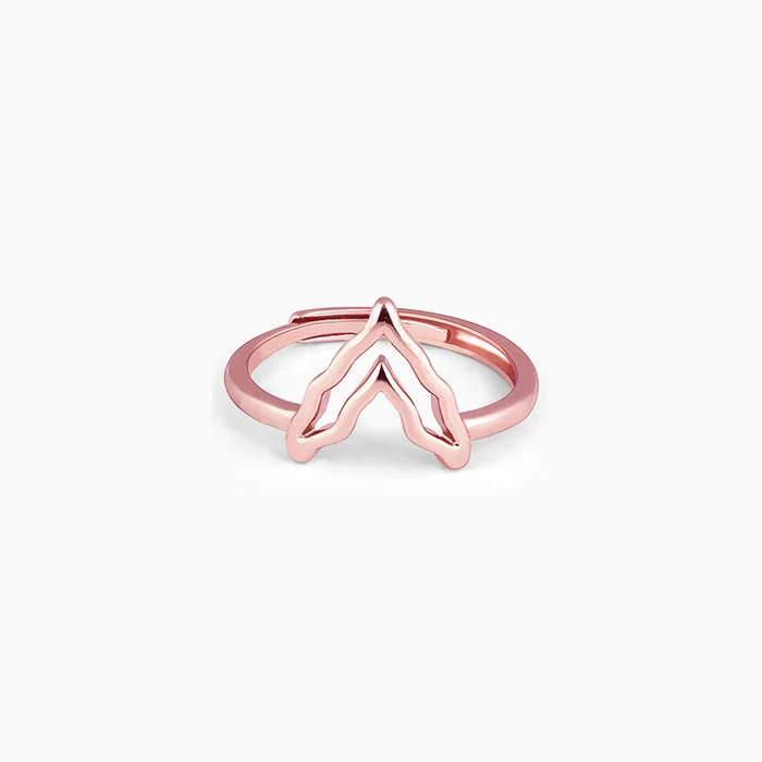 Custom Engagement Ring Set-Rose Gold Mountain of Love Ring