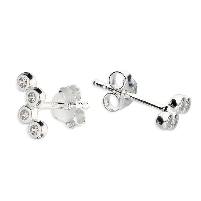 Pearl Drop Earrings-Cubic Zirconia Bubbles Stud Earrings