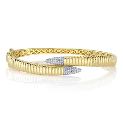 Ethnic Gold Bangles-0.24CT DIAMOND BANGLE