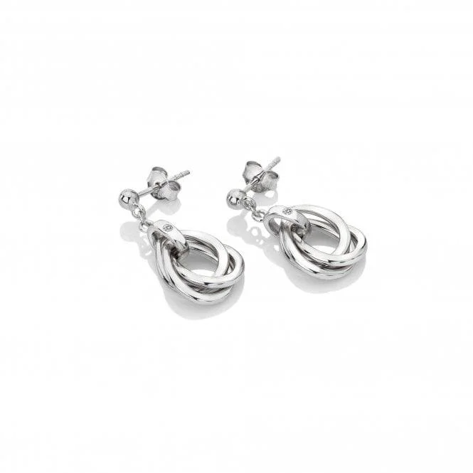 Large Statement Earrings-Hot Diamonds Silver Trio Teardrop Earrings