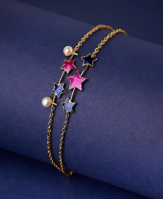 Designer Diamond Bracelets-Fashionable Star Enamel Bracelet