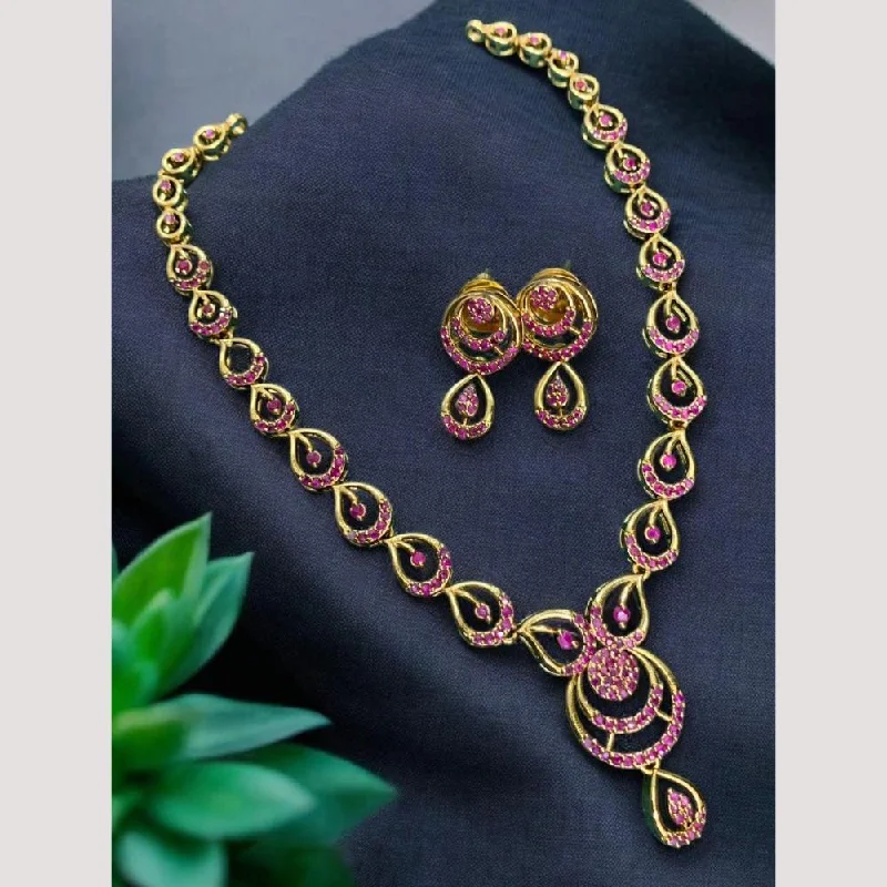 Opal Necklace-Sona Creation Gold Plated Austrian Stone Necklace Set