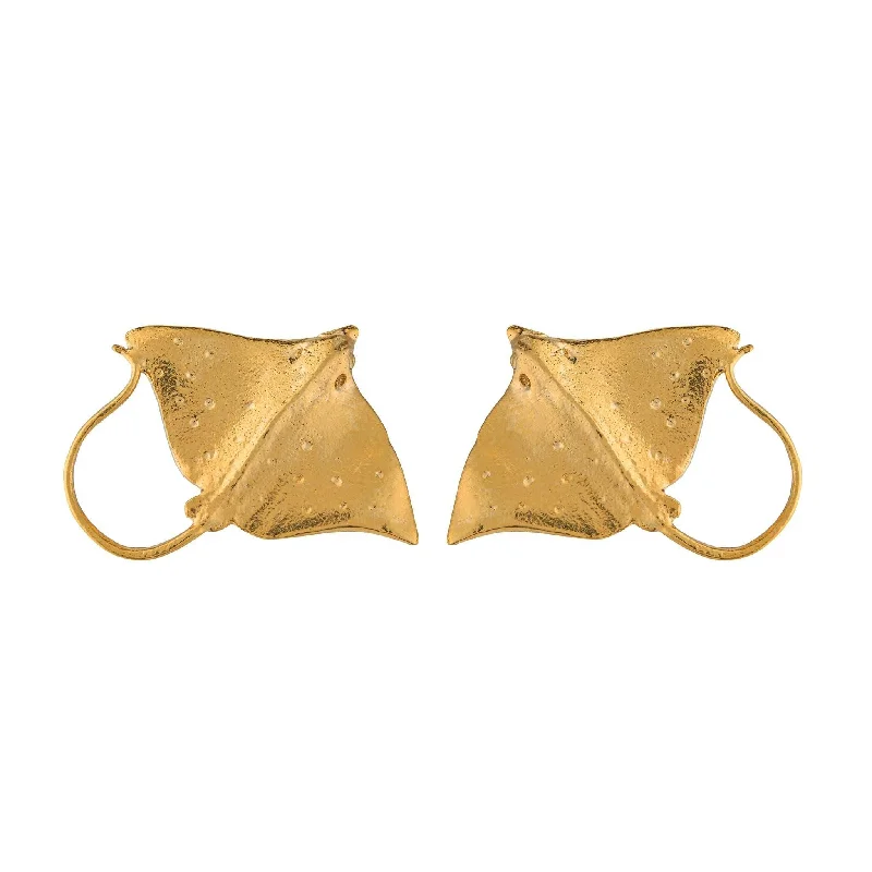 Simple Gold Earrings-Alex Monroe Stingray Stud Earrings