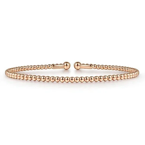 Thin Gold Bangles-14K Rose Gold Bujukan Split Bangle