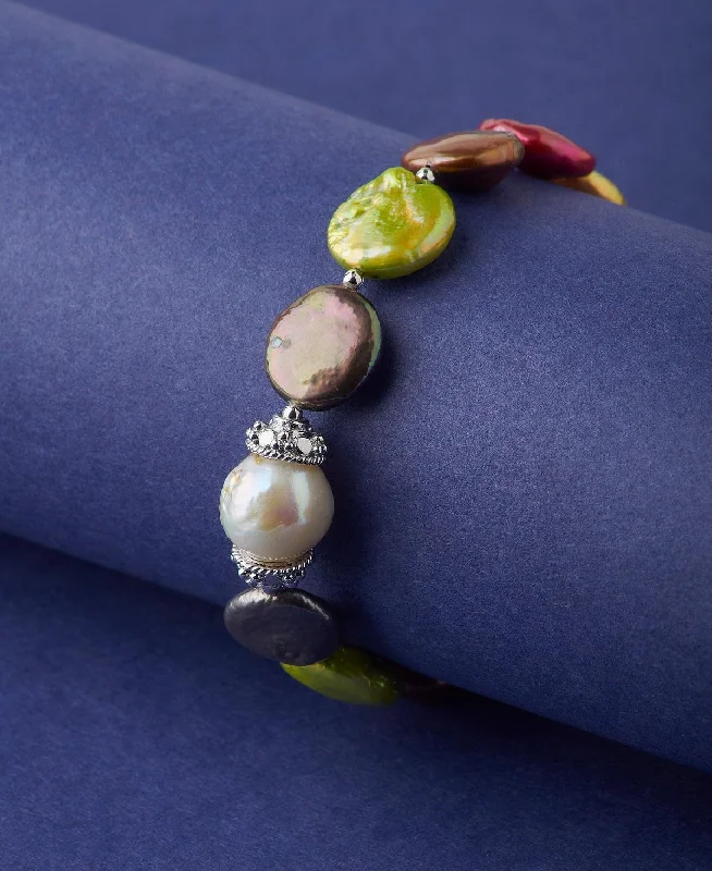 Personalized Birthstone Bracelets-Fashionable Real  Multi Pearl Bracelet