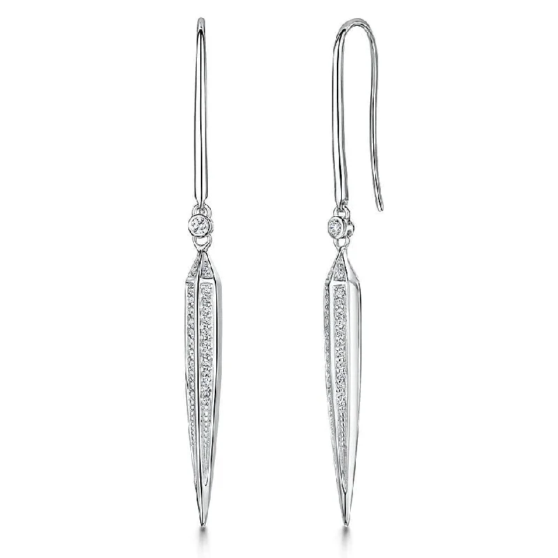 Chic Statement Earrings-Triangle Dagger Cubic Zirconia Earrings