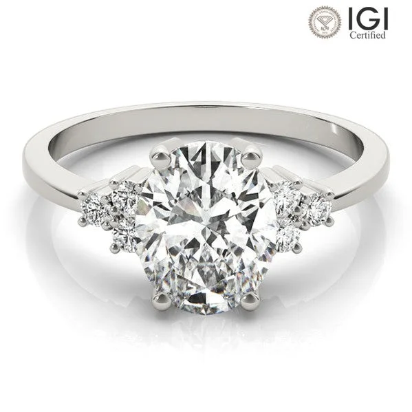 Custom Engagement Ring Set-Alexandria Oval Lab Grown Diamond Engagement Ring IGI Certified