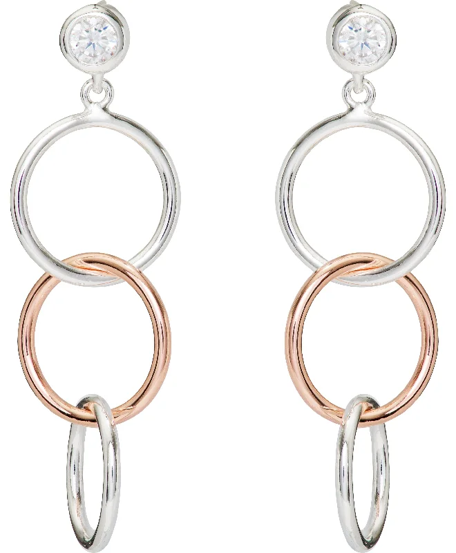 Classic Stud Earrings-Unique & Co Drop Earrings Rose Gold With Cubic Zirconia