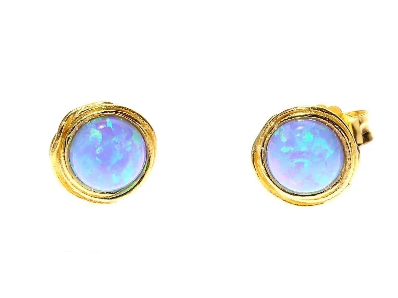 Swarovski Crystal Earrings-Yaron Morhaim Round Opal Stud Earrings