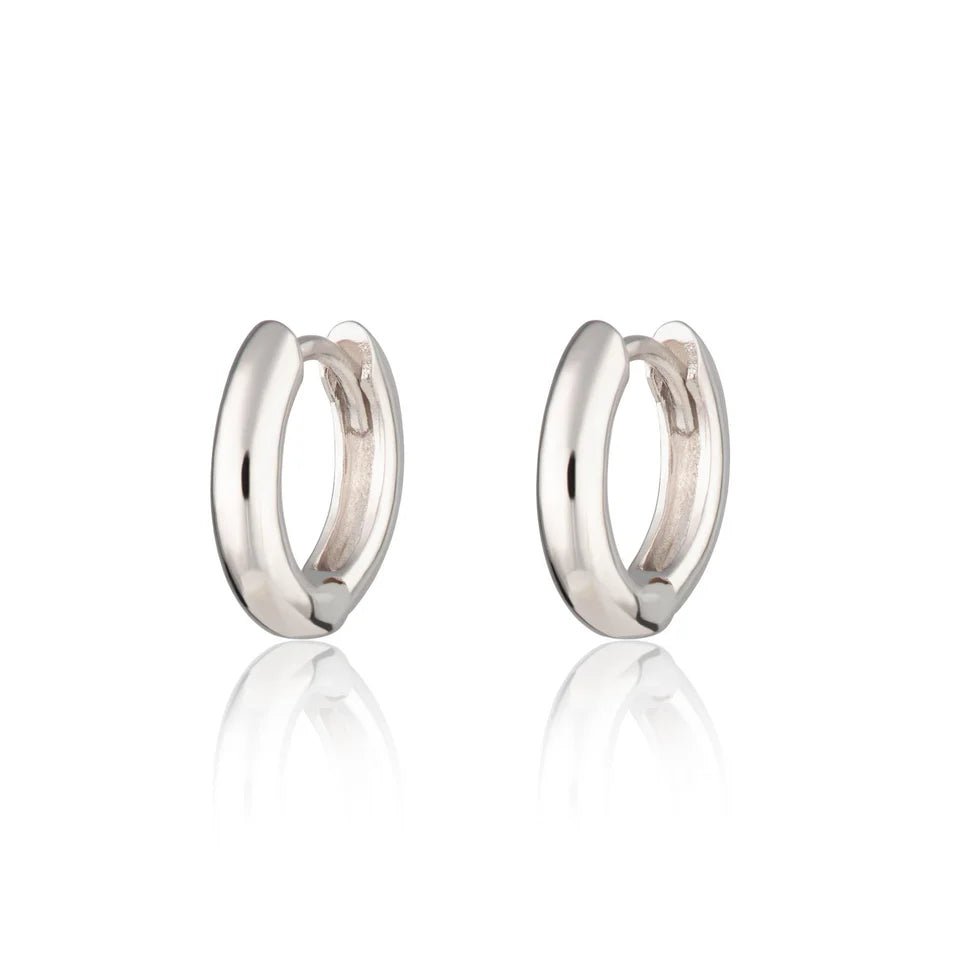 Sterling Silver Diamond Earrings-Scream Pretty Sterling Silver Huggie Hoop Earrings