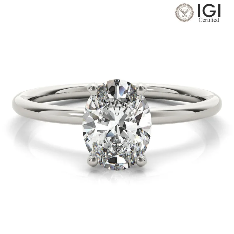 Gemstone Promise Ring-Madilyn Oval Lab Grown Diamond Solitaire Engagement Ring IGI Certified