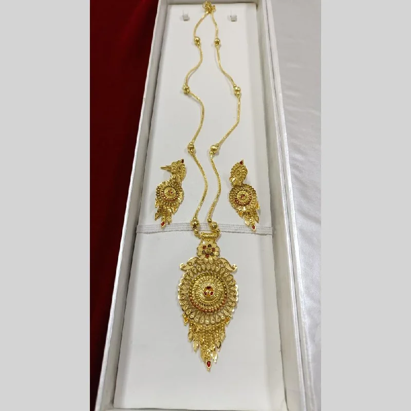 Elegant Pearl Drop Necklace-Pari Art Jewellery Forming Long Necklace Set