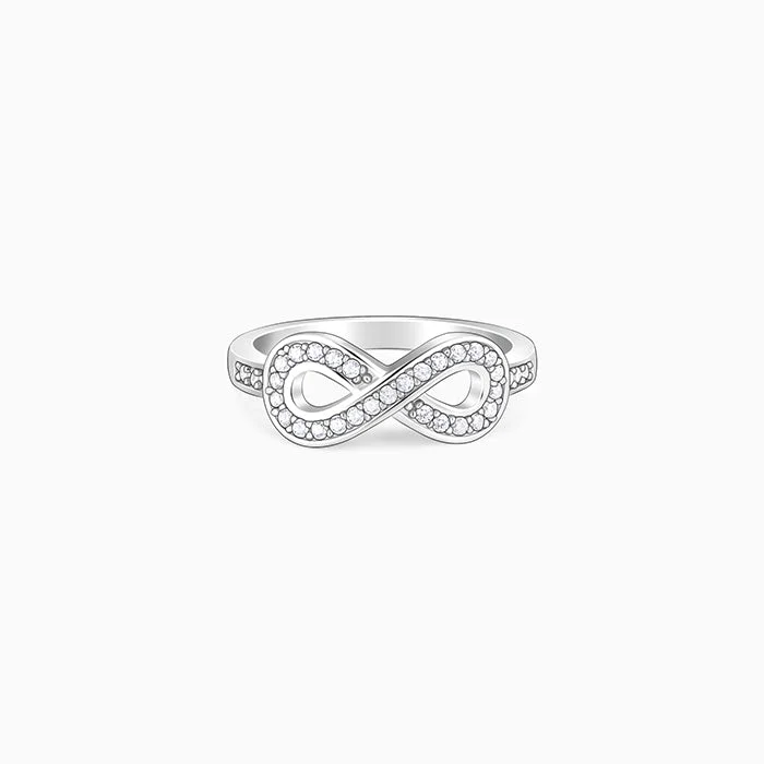 Simple Silver Ring-Silver Zircon Eternal Shine Inifnity Ring