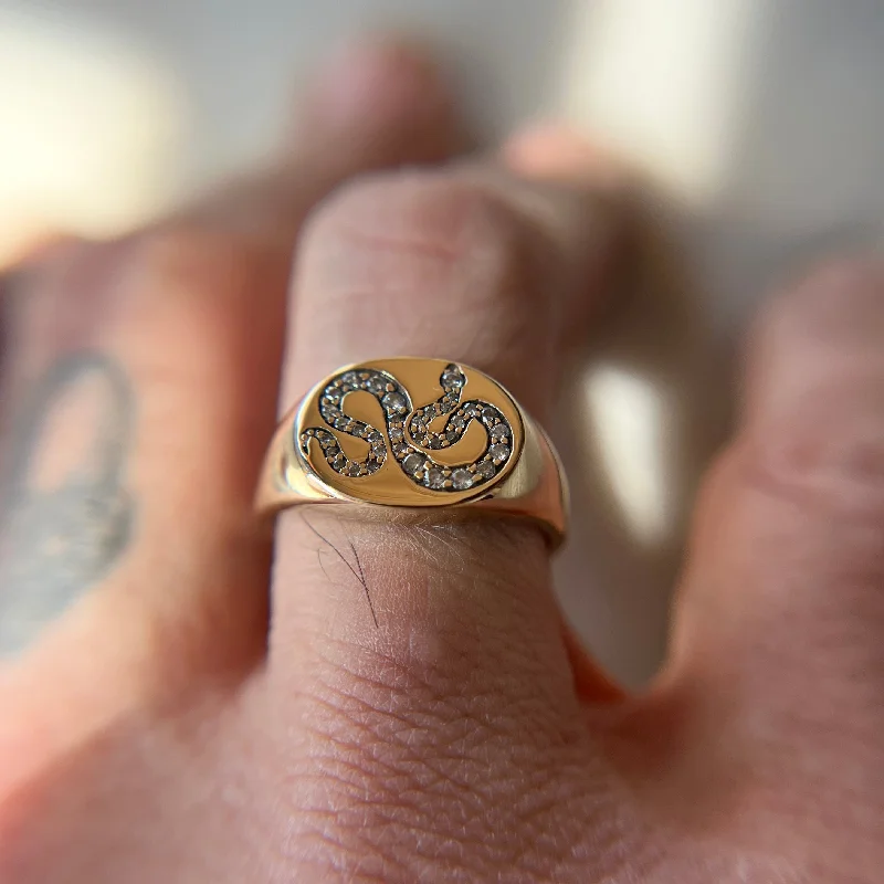 Antique Gold Ring-Union of the Snake Signet