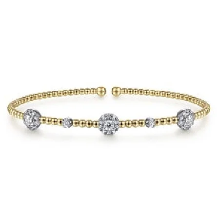 Bridal Gold Bangles Set-14K WHITE-YELLOW GOLD BUJUKAN DIAMOND CLUSTER STATIONS BANGLE