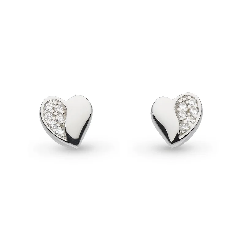 Earrings with Natural Stones-Kit Heath Mini Sparkle Sweet Heart Stud Earrings