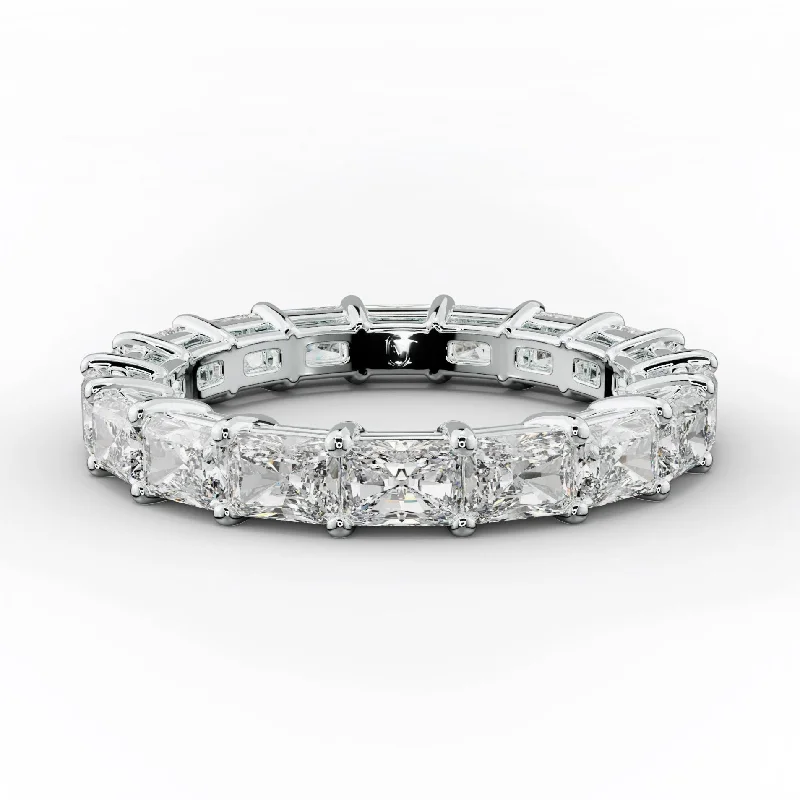 Custom Ring for Anniversary-4.0 Carat East West Radiant Cut Diamond Eternity Band