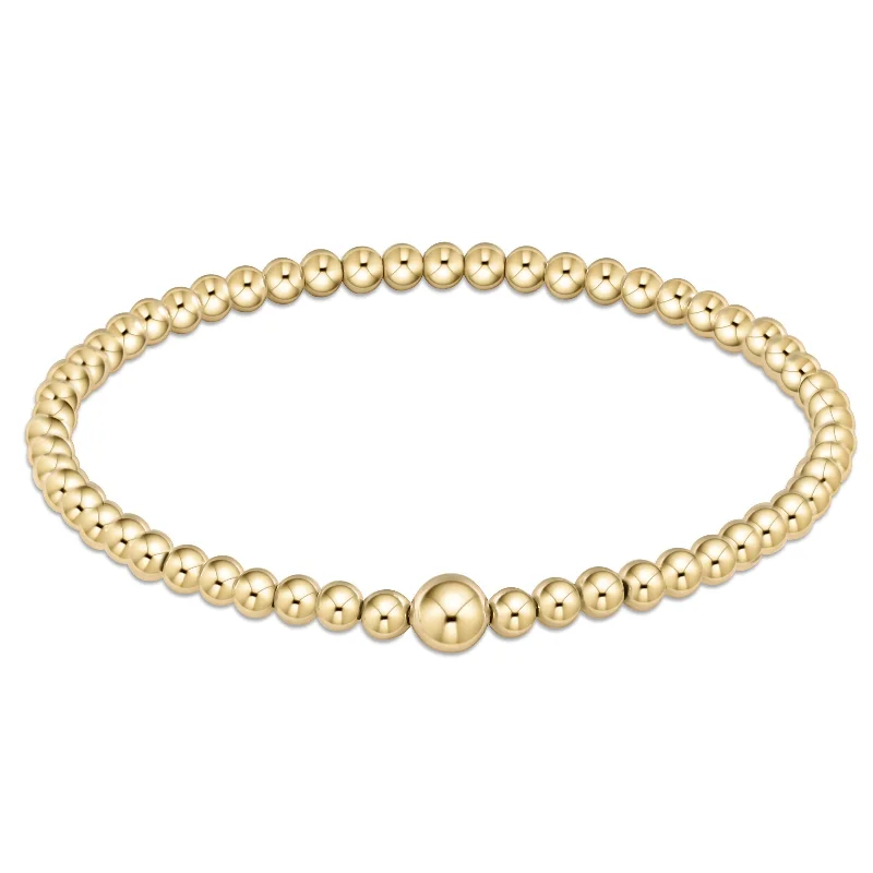 Stackable Wedding Bangles-Classic Gold 4mm Bead Bangle