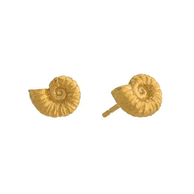 Elegant Drop Earrings-Alex Monroe Ammonite Shell Studs