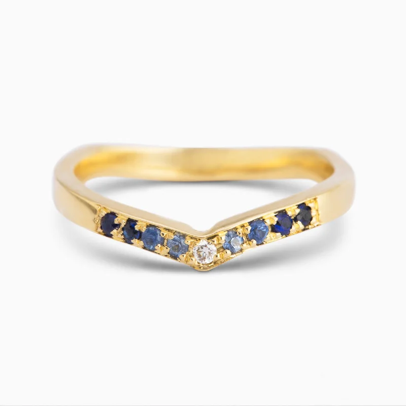 Modern Engagement Ring-Sapphire Gradient Nico Stacker