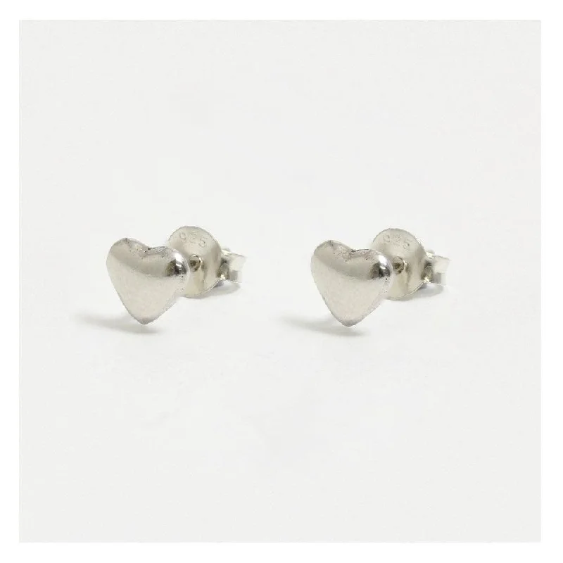 Chunky Gold Hoop Earrings-Kingsley Ryan Sterling Silver 5mm Heart Stud Earrings