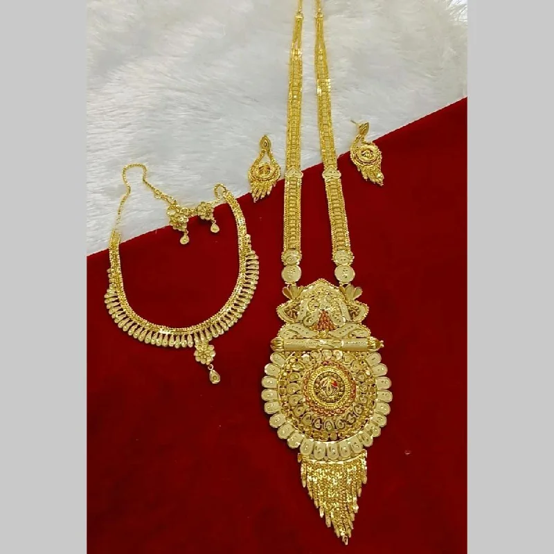 Long Statement Necklace-Pari Art Jewellery Forming Double Necklace Set