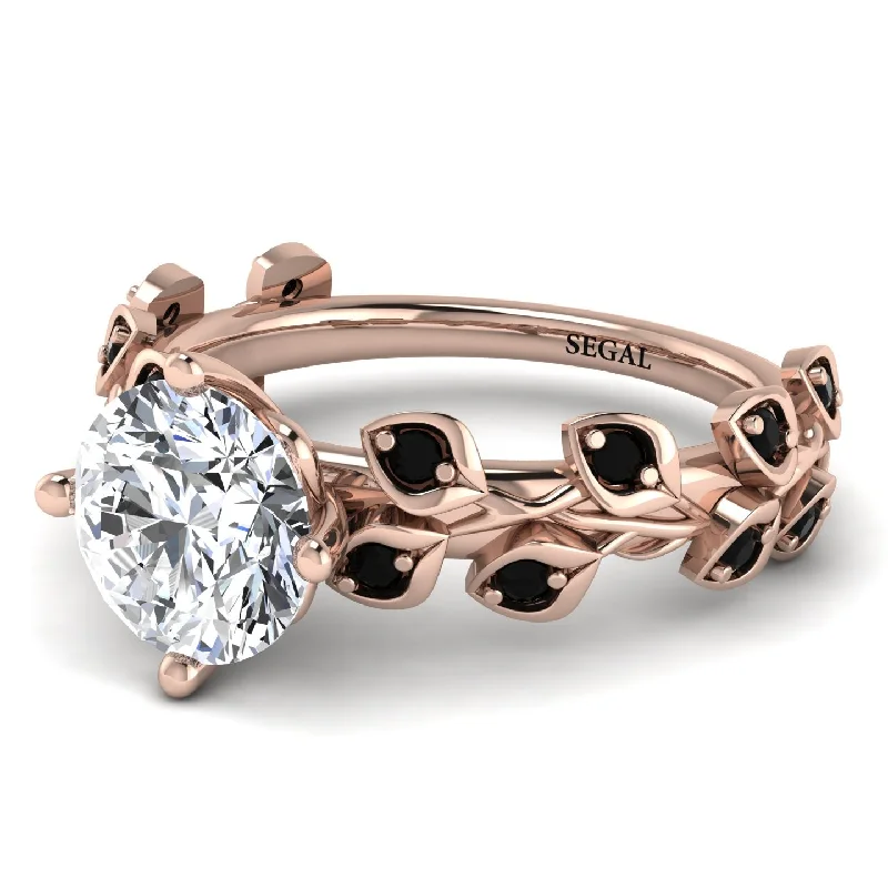 Elegant Diamond Wedding Ring-Leaves All Around Rose Gold Diamond Ring - Sydney 2ct No. 32