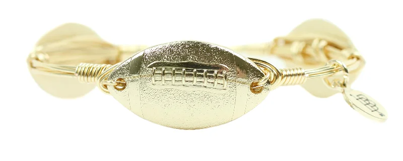 Bangles with Colored Stones-Gold Football Bangle Bracelet