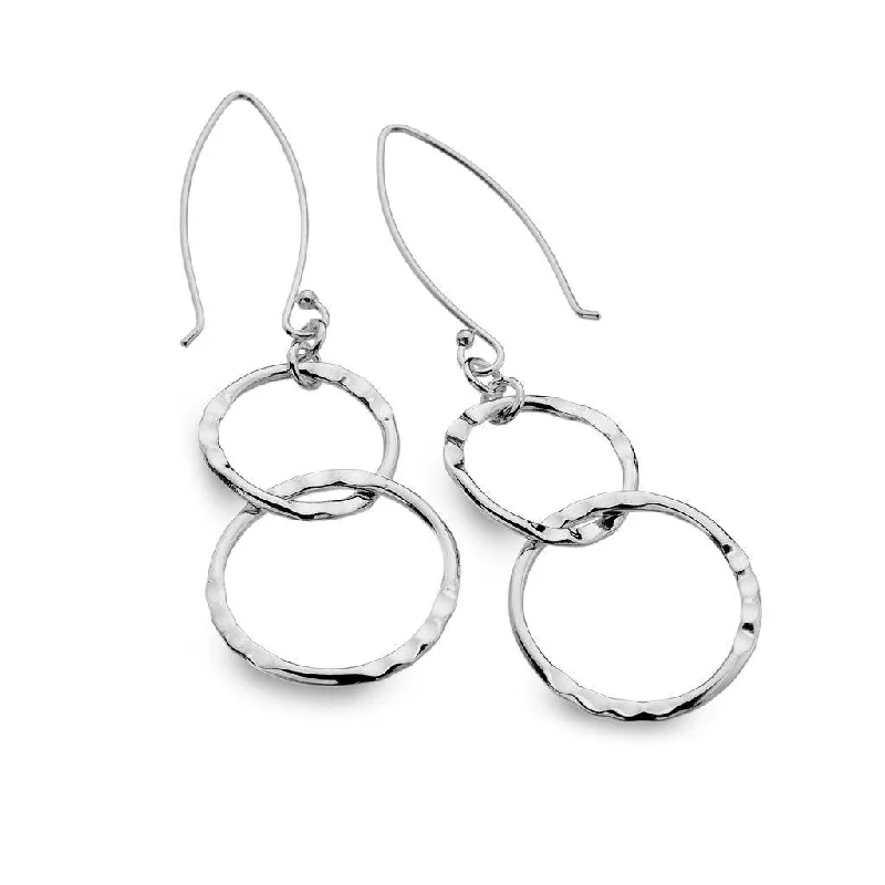 Sterling Silver Earrings-Sea Gems Forever Hoops Drop Earrings