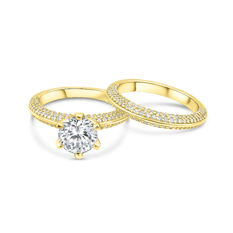 Classic Diamond Wedding Band-The Elizabeth - Gold