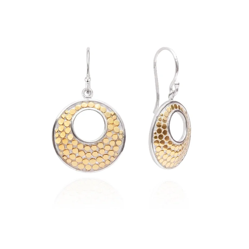 Diamond Heart Earrings-Anna Beck Gold Vermeil Classic Open Dish Earrings