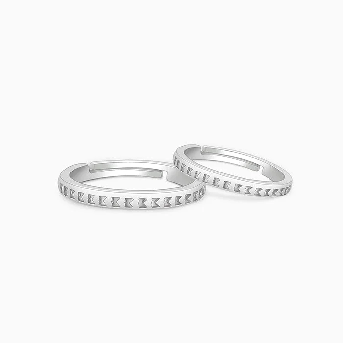 Titanium Wedding Band-Silver Timeless Couple Bands