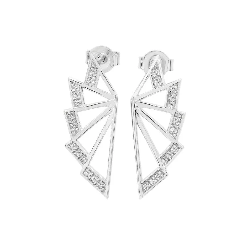 Geometric Drop Earrings-Lucy Q Chrysler Art Deco Angel Wing Stud Earrings