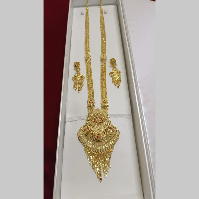 Simple Chain Necklace-Pari Art Jewellery Forming Long Necklace Set