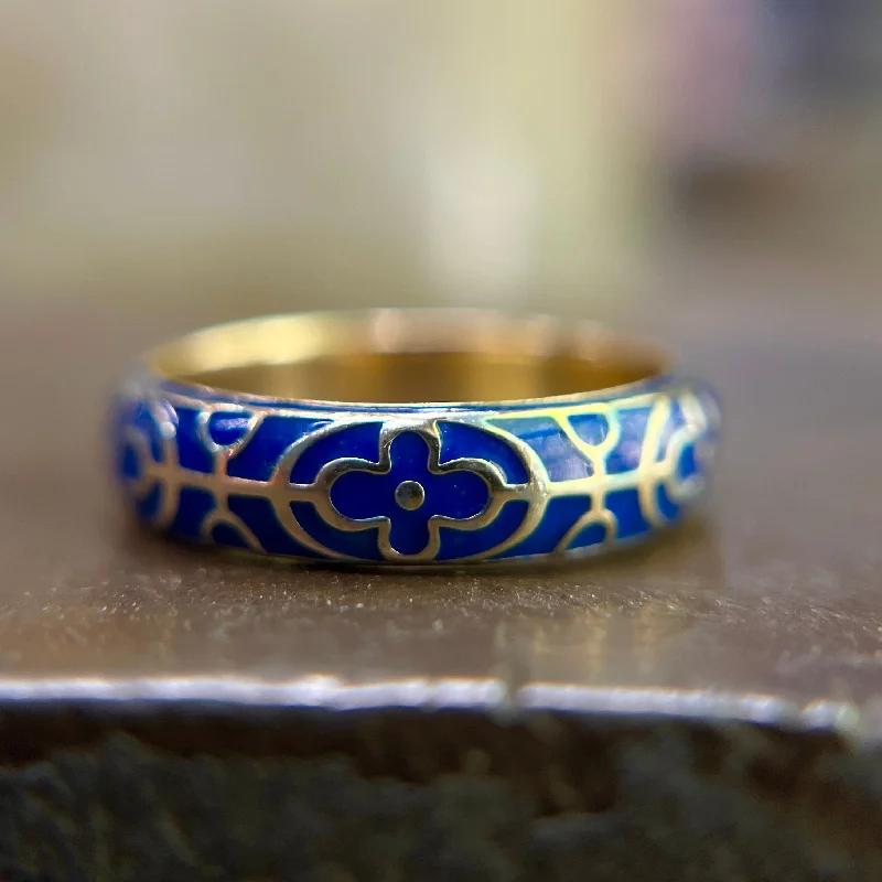 Simple Promise Ring-Victorian Enamel band