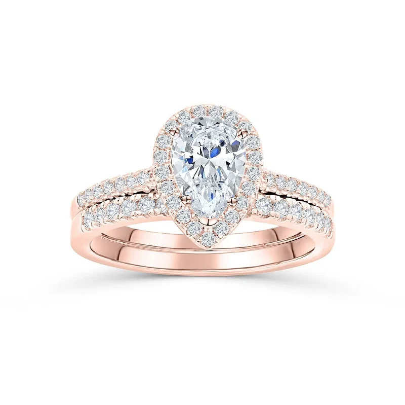 Custom Diamond Wedding Ring-The Bliss - Rose Gold