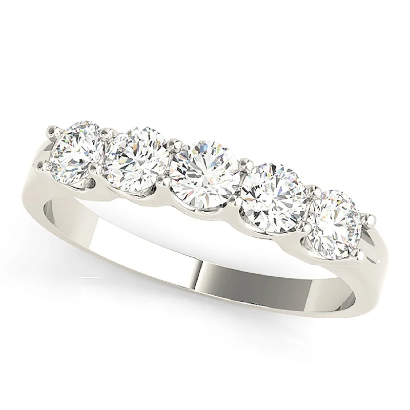 Sparkly Diamond Ring-1.25 ctw. Round Diamond Wedding Band 5 Stone Anniversary Ring