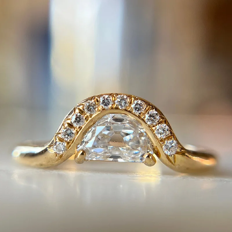 Designer Gold Ring-.55 Nouveau Half Moon