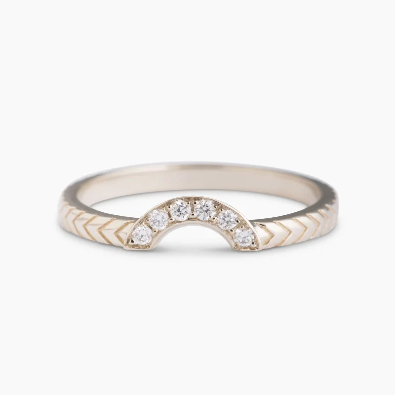 Adjustable Gold Ring-Pave Solitaire Stacker