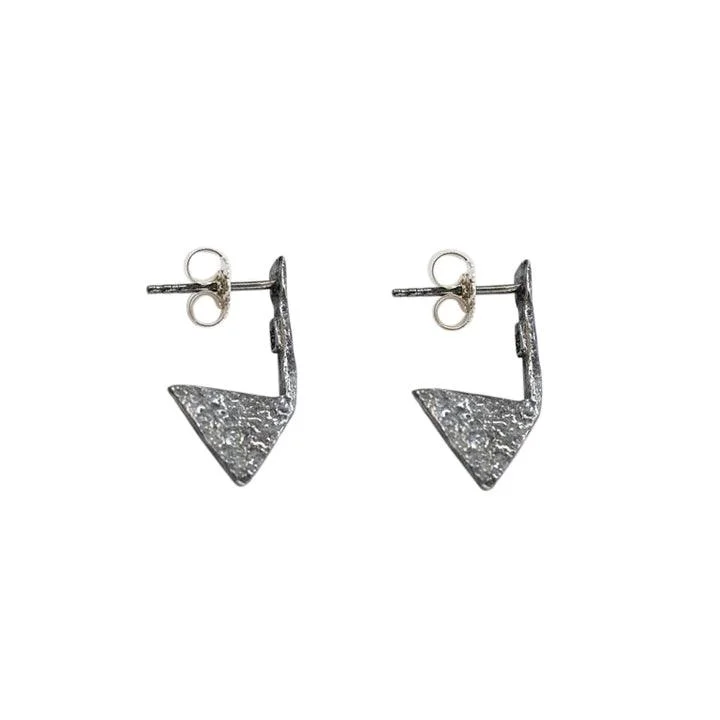 Celestial Star Earrings-Oxidised Triangle Drop Stud Earrings