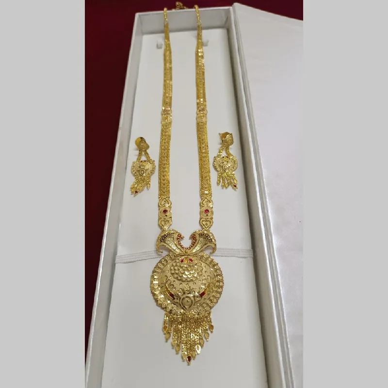 Fashionable Gold Necklace-Pari Art Jewellery Forming Long Necklace Set