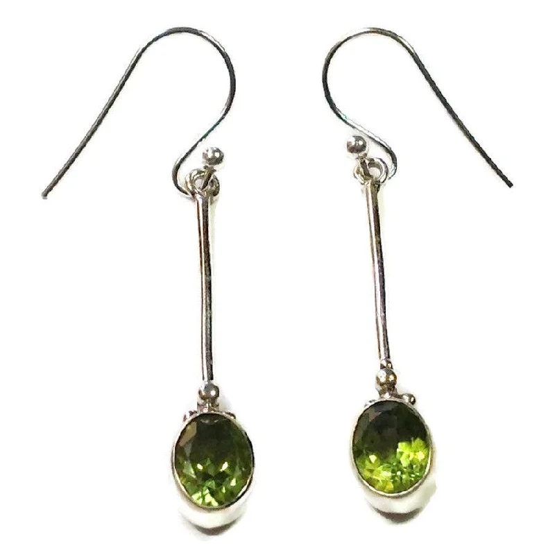 Beautiful Ruby Earrings-Peridot Long Drop Earrings