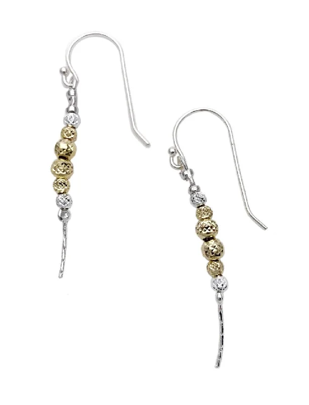 Abstract Shape Earrings-Gold and Silver Bead Earrings