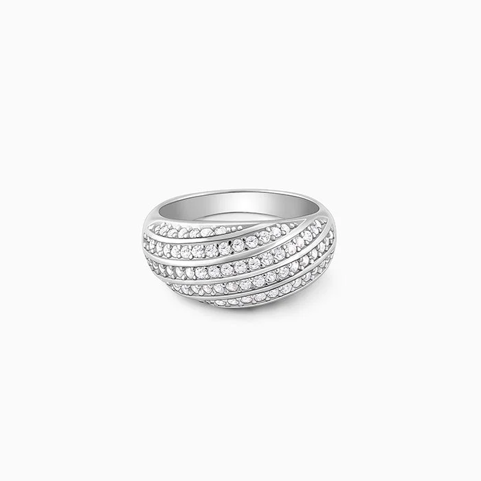 Silver Wedding Ring-Silver Spired Dome Ring