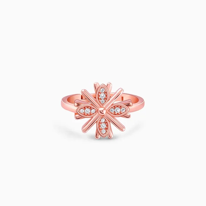 Unique Men's Wedding Ring-Rose Gold Floral Dreams Ring