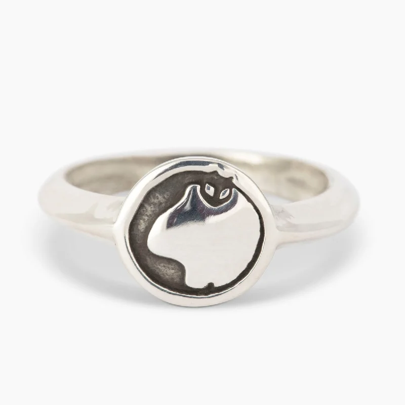 Elegant Gold Signet Ring-Jiji Moon