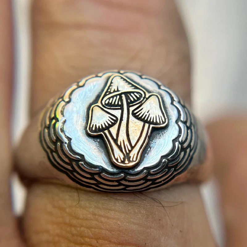 Vintage Diamond Ring-Mushroom Signet