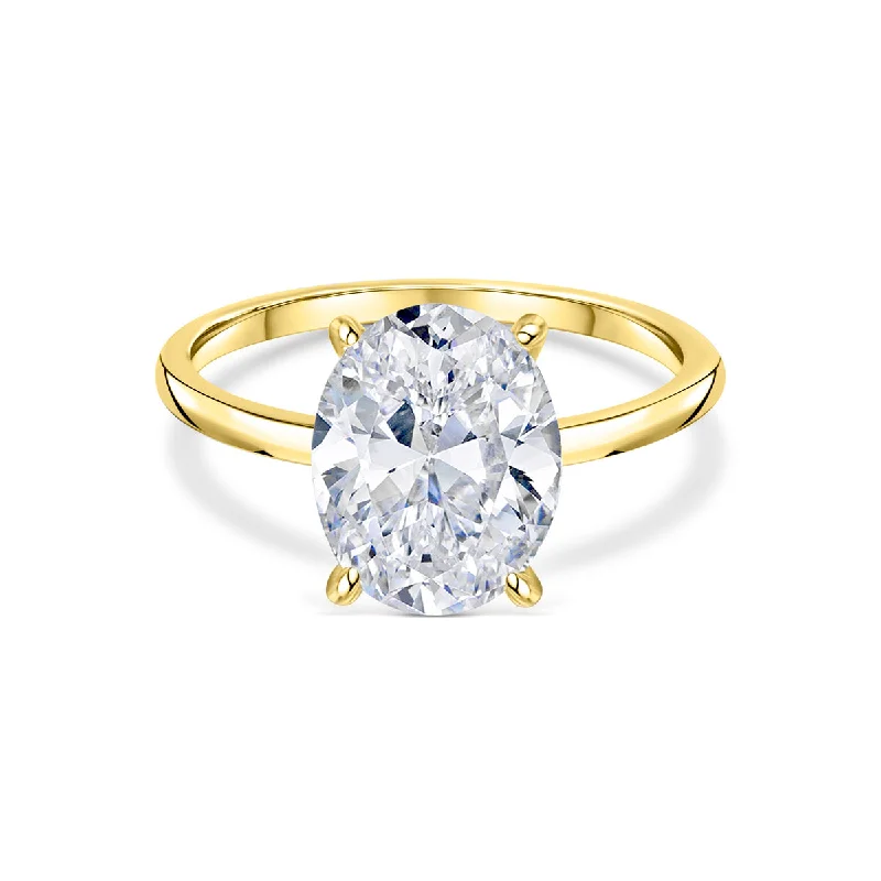 Wedding Set with Diamond Ring-The Elena - Gold